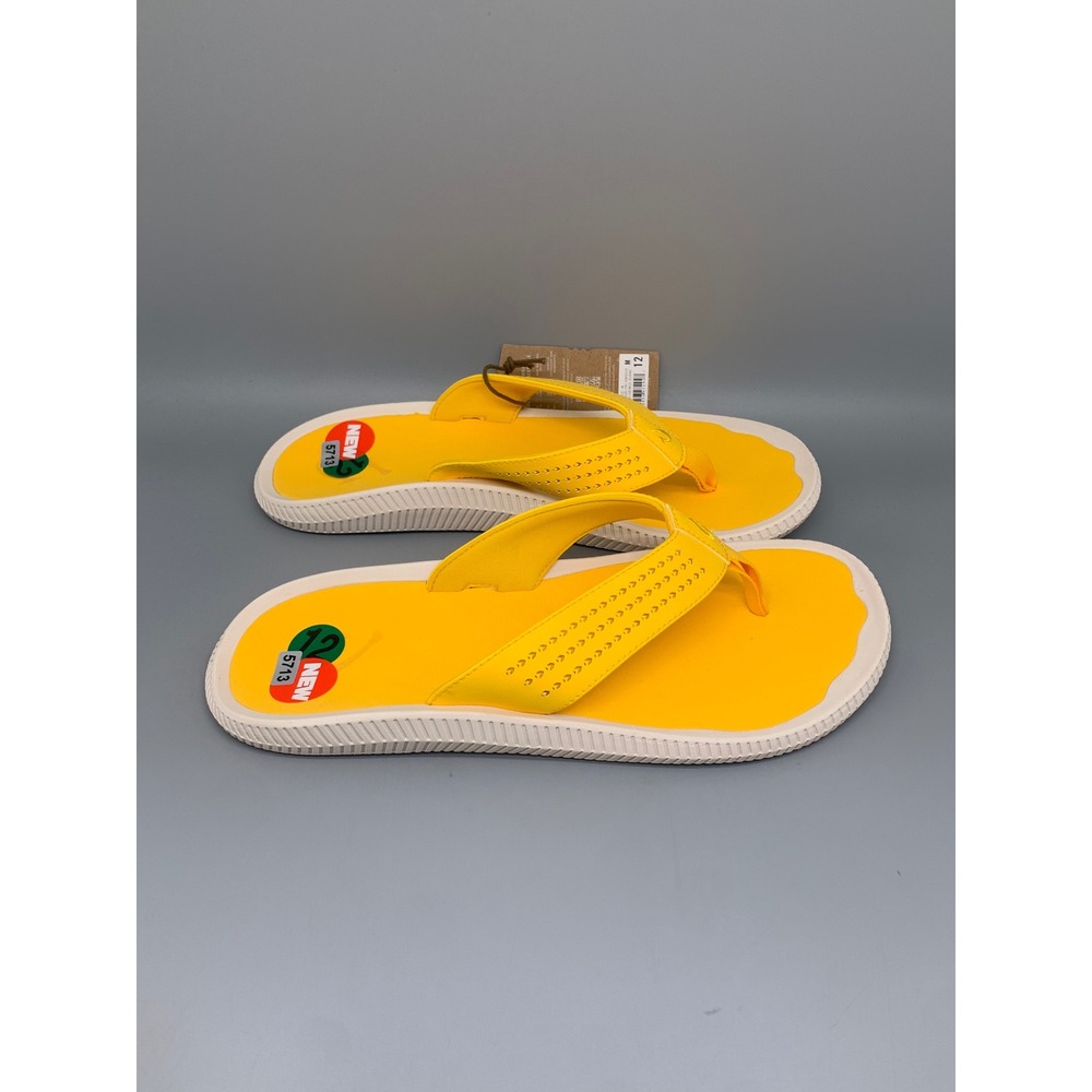OluKai Ulele Yellow Hibiscus Flip-Flop Sandals 10435-3H3H Men's Sz 12 NEW